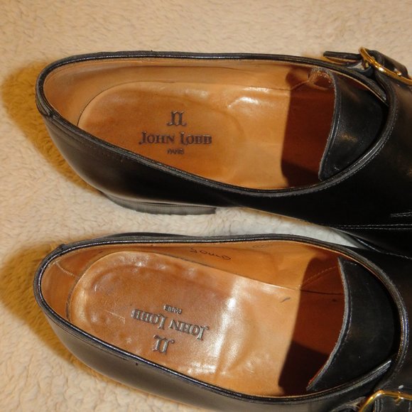 John Lobb Gould Black Leather Monk Strap Loafers Size 9C main image 6